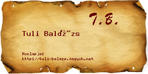 Tuli Balázs névjegykártya